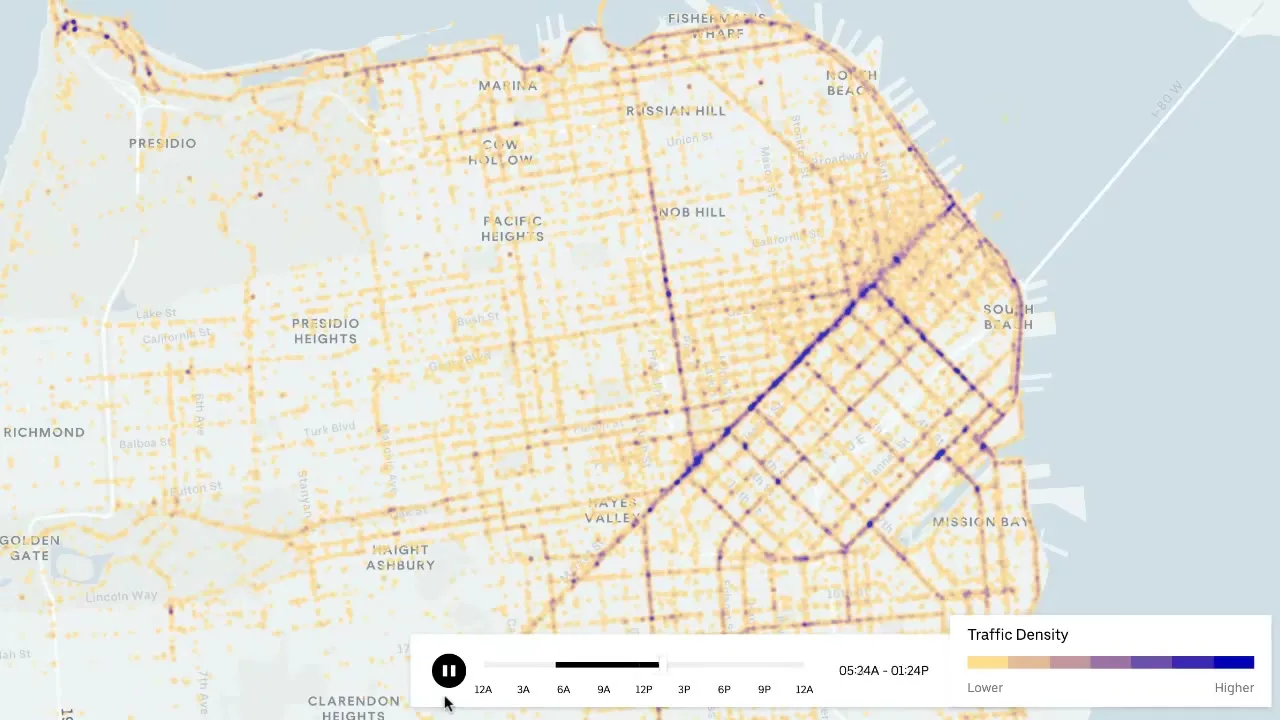 San Francisco Traffic Density with kepler.gl